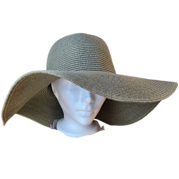 Joe Fresh Olive Green Oversized Beachy Floppy Straw Hat - Picture 7 of 7